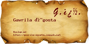 Gavrila Ágosta névjegykártya